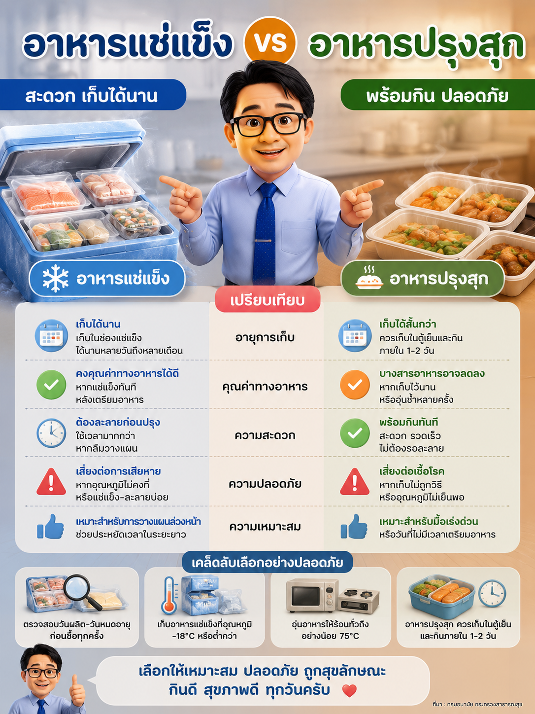 อาหารแช่แข็ง VS อาหารปรุงสุก: เลือกแบบไหนให้ตอบโจทย์ และปลอดภัยต่อสุขภาพ?